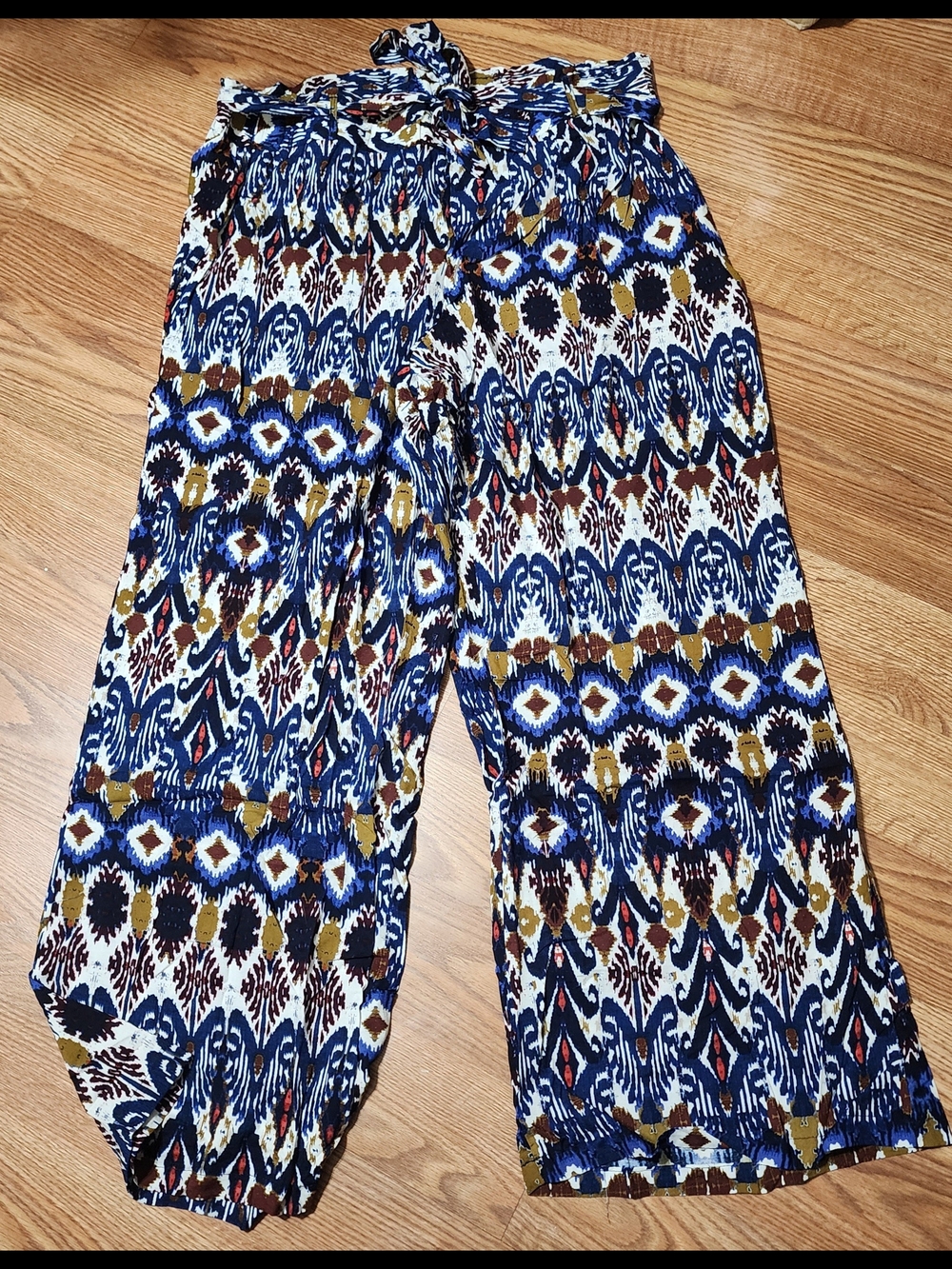 LILI Sport Blue Multi Boho Wide-Leg Pants